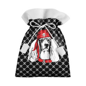 Подарочный 3D мешок с принтом Пудель пират в Курске, 100% полиэстер | Размер: 29*39 см | animal | dog | pet | puppy | skull | арт | животные | пес | пират | пудель | собаки | текстура | череп