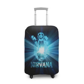 Чехол для чемодана 3D с принтом Группа Nirvana в Курске, 86% полиэфир, 14% спандекс | двустороннее нанесение принта, прорези для ручек и колес | kurt cobain | nirvana | вечная память | гитара | гранж | кумир | курт кобейн | лучи | микрофон | музыкант | надпись | нирвана | певец | рок | свет