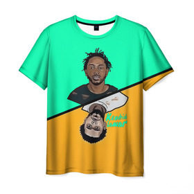Мужская футболка 3D с принтом Kendrick Lamar в Курске, 100% полиэфир | прямой крой, круглый вырез горловины, длина до линии бедер | Тематика изображения на принте: k dot | kendrick lamar | дакворт | двуликий | карта | картинка | кендрик | король | король хип хопа | ламар | лицо | музыкант | певец | репер | рисунок | хип хоп
