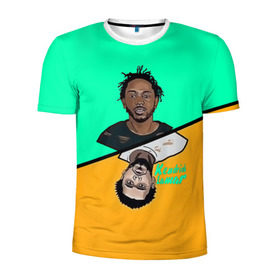 Мужская футболка 3D спортивная с принтом Kendrick Lamar в Курске, 100% полиэстер с улучшенными характеристиками | приталенный силуэт, круглая горловина, широкие плечи, сужается к линии бедра | Тематика изображения на принте: k dot | kendrick lamar | дакворт | двуликий | карта | картинка | кендрик | король | король хип хопа | ламар | лицо | музыкант | певец | репер | рисунок | хип хоп