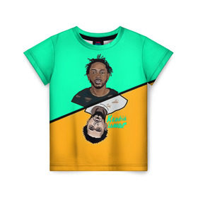 Детская футболка 3D с принтом Kendrick Lamar в Курске, 100% гипоаллергенный полиэфир | прямой крой, круглый вырез горловины, длина до линии бедер, чуть спущенное плечо, ткань немного тянется | k dot | kendrick lamar | дакворт | двуликий | карта | картинка | кендрик | король | король хип хопа | ламар | лицо | музыкант | певец | репер | рисунок | хип хоп