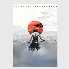 Скетчбук с принтом Японский самурай в Курске, 100% бумага
 | 48 листов, плотность листов — 100 г/м2, плотность картонной обложки — 250 г/м2. Листы скреплены сверху удобной пружинной спиралью | ниндзя | самурай | япония