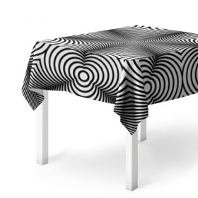 Скатерть 3D с принтом Оптический pattern в Курске, 100% полиэстер (ткань не мнется и не растягивается) | Размер: 150*150 см | абстракция | волны | линии | оптические | полосы | разводы | узоры | фрактал