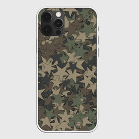 Чехол для iPhone 12 Pro Max с принтом Камуфляж со звездами в Курске, Силикон |  | Тематика изображения на принте: геометрия | звезда | звезды | милитари | паттерн | текстура | фигуры | хаки