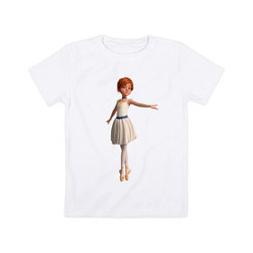 Детская футболка хлопок с принтом Балерина в Курске, 100% хлопок | круглый вырез горловины, полуприлегающий силуэт, длина до линии бедер | Тематика изображения на принте: балерина | виктор | камилла | одетта | опера | фелис