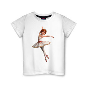 Детская футболка хлопок с принтом Балерина в Курске, 100% хлопок | круглый вырез горловины, полуприлегающий силуэт, длина до линии бедер | балерина | виктор | камилла | одетта | опера | фелис