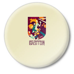 Значок с принтом Led Zeppelin Art в Курске,  металл | круглая форма, металлическая застежка в виде булавки | Тематика изображения на принте: poster