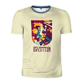 Мужская футболка 3D спортивная с принтом Led Zeppelin Art в Курске, 100% полиэстер с улучшенными характеристиками | приталенный силуэт, круглая горловина, широкие плечи, сужается к линии бедра | poster