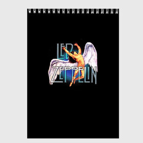Скетчбук с принтом Led Zeppelin Angel в Курске, 100% бумага
 | 48 листов, плотность листов — 100 г/м2, плотность картонной обложки — 250 г/м2. Листы скреплены сверху удобной пружинной спиралью | рок
