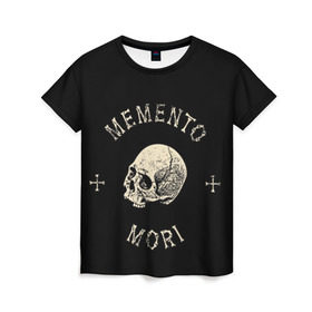 Женская футболка 3D с принтом Мементо Мори в Курске, 100% полиэфир ( синтетическое хлопкоподобное полотно) | прямой крой, круглый вырез горловины, длина до линии бедер | арт | минимализм | мода | стиль
