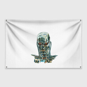 Флаг-баннер с принтом Терминатор в Курске, 100% полиэстер | размер 67 х 109 см, плотность ткани — 95 г/м2; по краям флага есть четыре люверса для крепления | арт | минимализм | мода | стиль