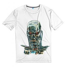 Мужская футболка 3D с принтом Терминатор в Курске, 100% полиэфир | прямой крой, круглый вырез горловины, длина до линии бедер | арт | минимализм | мода | стиль