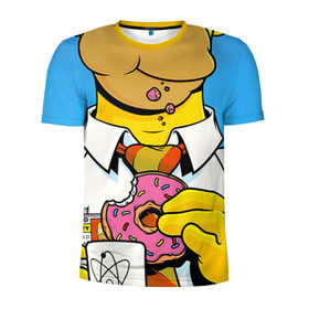 Мужская футболка 3D спортивная с принтом Homer в Курске, 100% полиэстер с улучшенными характеристиками | приталенный силуэт, круглая горловина, широкие плечи, сужается к линии бедра | homer | simpsons | гомер | симпсон | симпсоны