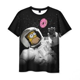 Мужская футболка 3D с принтом Space Homer в Курске, 100% полиэфир | прямой крой, круглый вырез горловины, длина до линии бедер | homer | simpsons | гомер | симпсон | симпсоны
