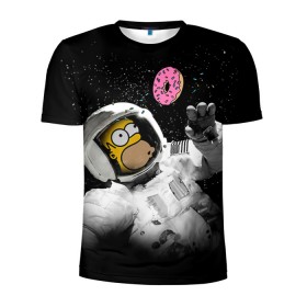 Мужская футболка 3D спортивная с принтом Space Homer в Курске, 100% полиэстер с улучшенными характеристиками | приталенный силуэт, круглая горловина, широкие плечи, сужается к линии бедра | homer | simpsons | гомер | симпсон | симпсоны