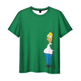Мужская футболка 3D с принтом Green в Курске, 100% полиэфир | прямой крой, круглый вырез горловины, длина до линии бедер | homer | simpsons | гомер | симпсон | симпсоны
