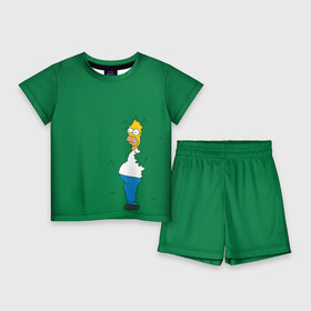 Детский костюм с шортами 3D с принтом Green в Курске,  |  | homer | simpsons | гомер | симпсон | симпсоны