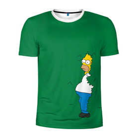 Мужская футболка 3D спортивная с принтом Green в Курске, 100% полиэстер с улучшенными характеристиками | приталенный силуэт, круглая горловина, широкие плечи, сужается к линии бедра | homer | simpsons | гомер | симпсон | симпсоны
