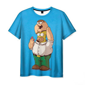Мужская футболка 3D с принтом Homer Dad в Курске, 100% полиэфир | прямой крой, круглый вырез горловины, длина до линии бедер | simpsons | гомер | симпсоны