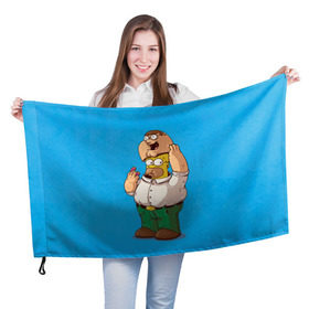 Флаг 3D с принтом Homer Dad в Курске, 100% полиэстер | плотность ткани — 95 г/м2, размер — 67 х 109 см. Принт наносится с одной стороны | simpsons | гомер | симпсоны