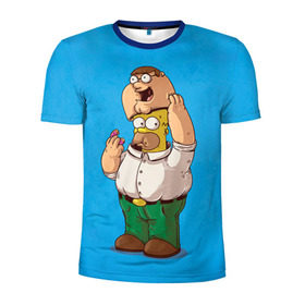 Мужская футболка 3D спортивная с принтом Homer Dad в Курске, 100% полиэстер с улучшенными характеристиками | приталенный силуэт, круглая горловина, широкие плечи, сужается к линии бедра | simpsons | гомер | симпсоны