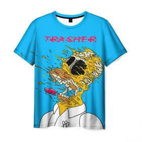 Мужская футболка 3D с принтом TRASHER в Курске, 100% полиэфир | прямой крой, круглый вырез горловины, длина до линии бедер | Тематика изображения на принте: homer | simpsons | гомер | симпсон | симпсоны