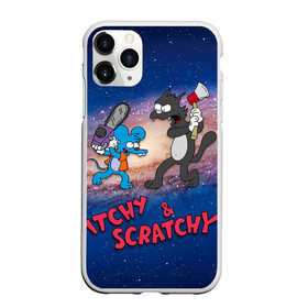 Чехол для iPhone 11 Pro Max матовый с принтом Itchy & Scratchy space в Курске, Силикон |  | Тематика изображения на принте: simpsons | the itchy  scratchy | симпсоны | щекотка и царапка