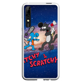 Чехол для Honor P Smart Z с принтом Itchy & Scratchy space в Курске, Силикон | Область печати: задняя сторона чехла, без боковых панелей | Тематика изображения на принте: simpsons | the itchy  scratchy | симпсоны | щекотка и царапка