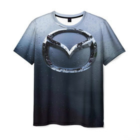 Мужская футболка 3D с принтом Мазда Дождь в Курске, 100% полиэфир | прямой крой, круглый вырез горловины, длина до линии бедер | mazda | мазда