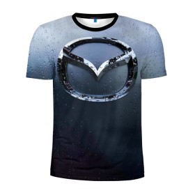 Мужская футболка 3D спортивная с принтом Мазда Дождь в Курске, 100% полиэстер с улучшенными характеристиками | приталенный силуэт, круглая горловина, широкие плечи, сужается к линии бедра | mazda | мазда
