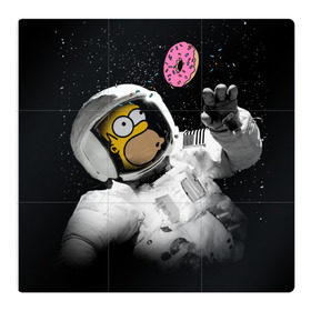 Магнитный плакат 3Х3 с принтом Гомер в космосе в Курске, Полимерный материал с магнитным слоем | 9 деталей размером 9*9 см | simpsons | гомер | симпсоны