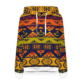 Женская толстовка 3D с принтом Африканские символы в Курске, 100% полиэстер  | двухслойный капюшон со шнурком для регулировки, мягкие манжеты на рукавах и по низу толстовки, спереди карман-кенгуру с мягким внутренним слоем. | africa | pattern | африка | африканские мотивы | народы африки | национальная одежда | переплетение нитей | ткани | узор | этнический узор