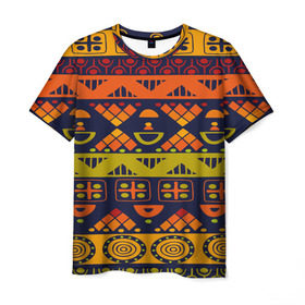 Мужская футболка 3D с принтом Африканские символы в Курске, 100% полиэфир | прямой крой, круглый вырез горловины, длина до линии бедер | africa | pattern | африка | африканские мотивы | народы африки | национальная одежда | переплетение нитей | ткани | узор | этнический узор