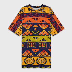 Платье-футболка 3D с принтом Африканские символы в Курске,  |  | africa | pattern | африка | африканские мотивы | народы африки | национальная одежда | переплетение нитей | ткани | узор | этнический узор