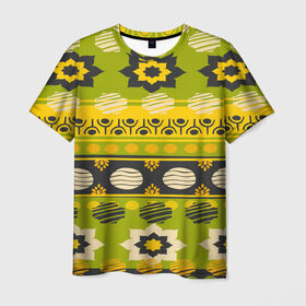 Мужская футболка 3D с принтом Узорный орнамент в Курске, 100% полиэфир | прямой крой, круглый вырез горловины, длина до линии бедер | africa | pattern | африка | африканские мотивы | народы африки | национальная одежда | переплетение нитей | ткани | узор | этнический узор