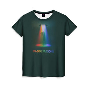 Женская футболка 3D с принтом Imagine Dragons Light в Курске, 100% полиэфир ( синтетическое хлопкоподобное полотно) | прямой крой, круглый вырез горловины, длина до линии бедер | demons | evolve | mirrors | radioactive | драконы | космос | музыка | нло | ночь | поп | радуга | рок | свет