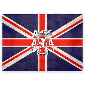 Поздравительная открытка с принтом Asking Alexandria флаг Англии в Курске, 100% бумага | плотность бумаги 280 г/м2, матовая, на обратной стороне линовка и место для марки
 | бен брюс | герб | группа | джеймс касселлс | дэнни уорсноп | жанр | кэмерон лидделл | лев | музыка | музыканты | песни | рок | сэм бэттли | хэви метал | электроникор