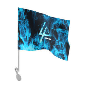 Флаг для автомобиля с принтом Linkin Park синий дым в Курске, 100% полиэстер | Размер: 30*21 см | альтернативный рок | линкин парк