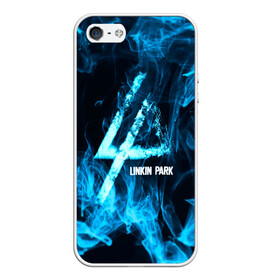 Чехол для iPhone 5/5S матовый с принтом Linkin Park синий дым в Курске, Силикон | Область печати: задняя сторона чехла, без боковых панелей | альтернативный рок | линкин парк