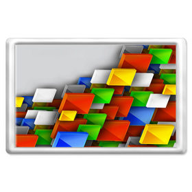 Магнит 45*70 с принтом Абстрактные фигуры в Курске, Пластик | Размер: 78*52 мм; Размер печати: 70*45 | грань | краски | кубик | кубики | линии | мозаика | разноцветные кубы | ребро | текстура | тени | узор