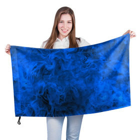 Флаг 3D с принтом Синий дым в Курске, 100% полиэстер | плотность ткани — 95 г/м2, размер — 67 х 109 см. Принт наносится с одной стороны | fire | flame | in fire | smoke | в огне | дым | огненный | огонь | текстуры