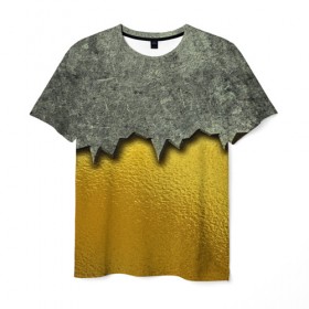 Мужская футболка 3D с принтом Gold texture в Курске, 100% полиэфир | прямой крой, круглый вырез горловины, длина до линии бедер | gold texture | абстракция | золото | камень | стена | текстуры