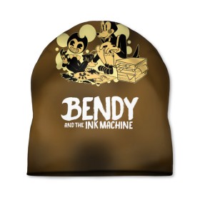 Шапка 3D с принтом Bendy and the ink machine в Курске, 100% полиэстер | универсальный размер, печать по всей поверхности изделия | bendy | horror | ink | machine