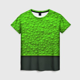 Женская футболка 3D с принтом Кислотные пузыри в Курске, 100% полиэфир ( синтетическое хлопкоподобное полотно) | прямой крой, круглый вырез горловины, длина до линии бедер | абстракция | кислота | кислотные пузыри | пузыри | текстуры
