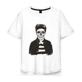 Мужская футболка хлопок Oversize с принтом Элвис в Курске, 100% хлопок | свободный крой, круглый ворот, “спинка” длиннее передней части | Тематика изображения на принте: 