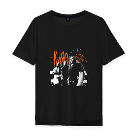 Мужская футболка хлопок Oversize с принтом Группа Korn в Курске, 100% хлопок | свободный крой, круглый ворот, “спинка” длиннее передней части | альтернативный метал | группа | корн | ню метал