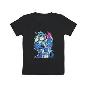 Детская футболка хлопок с принтом Mega man (1) в Курске, 100% хлопок | круглый вырез горловины, полуприлегающий силуэт, длина до линии бедер | Тематика изображения на принте: art | boss | capcom | man | mega | mega man | nes | nintendo | rock | rock man
