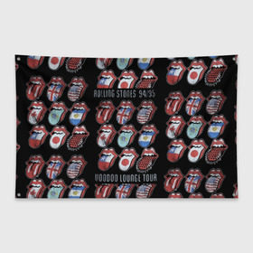 Флаг-баннер с принтом The Rolling Stones в Курске, 100% полиэстер | размер 67 х 109 см, плотность ткани — 95 г/м2; по краям флага есть четыре люверса для крепления | англия | аргентина | блюз рок | канада | мик джаггер | музыка | песни | психоделический рок | ритм н блюз | рок | рок н ролл | ролинг | рот | стоун | стоунз | сша | флаг | язык | япония