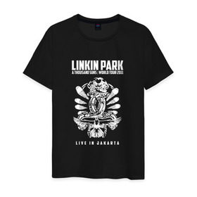 Мужская футболка хлопок с принтом Linkin Park две эмблемы в Курске, 100% хлопок | прямой крой, круглый вырез горловины, длина до линии бедер, слегка спущенное плечо. | 