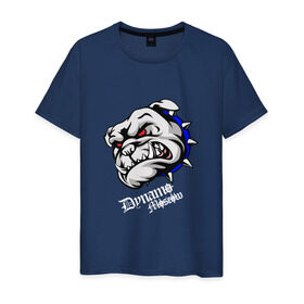 Мужская футболка хлопок с принтом Dynamo Moscow | Blue-White Warrior`s в Курске, 100% хлопок | прямой крой, круглый вырез горловины, длина до линии бедер, слегка спущенное плечо. | бульдог